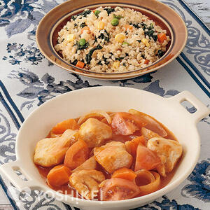 スープの素で簡単◎チキンのトマト煮