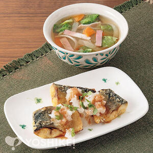 骨取りさばのさっぱり梅風味だれ