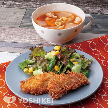 包丁いらず！あじのチーズフライ～サラダ添え～