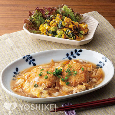 包丁いらず＆揚げずにラクラク☆ひれかつ煮（成型肉）