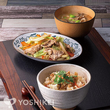 ＜鶏五目ご飯定食＞包丁いらず＆混ぜてお手軽！鶏五目ご飯
