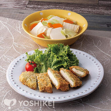 フライパンで!ささみときざみ大葉のチーズカツ(成型肉)