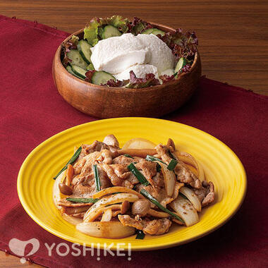 甜面醤で！豚肉ときのこのコク旨炒め