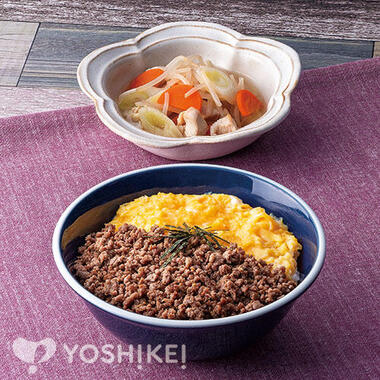 包丁いらず！牛そぼろの二色丼