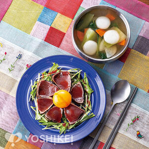 切れてるかつおの韓国ユッケ風