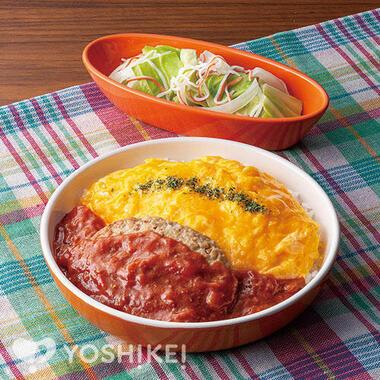 包丁いらず♪ハンバーグオムライス～ミートソースがけ～