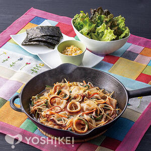 包丁いらず！豚バラ肉といかのチーズチュクミ風