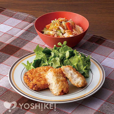 包丁いらず！豆乳チキンチーズカツ（成型肉）