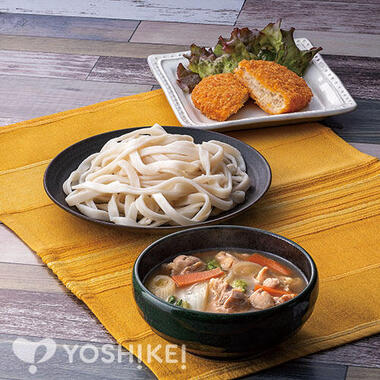 包丁いらず！早ゆでほうとうの塩とんこつつけ麺