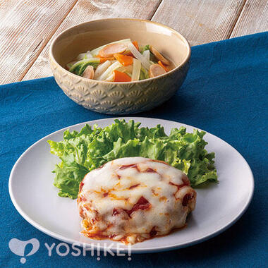 包丁いらず!レンジで簡単イタリアンチーズハンバーグ
