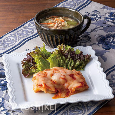 包丁いらず！レンジでトマトガーリックチーズチキン