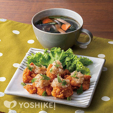 包丁いらず!おろし塩だれで食べる鶏唐揚げ