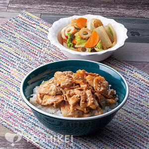たれでお手軽！豚肉のすりおろし生姜焼き丼