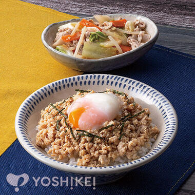 包丁いらず!お月見旨だし鶏そぼろごはん