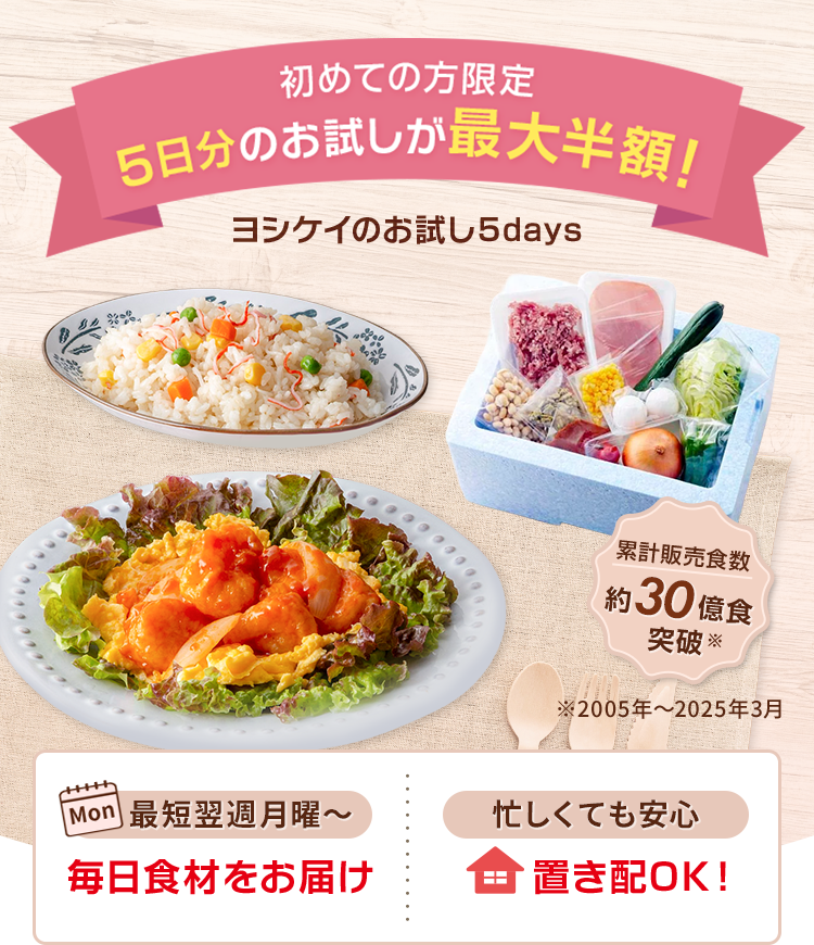 5日分のお試しが最大半額！