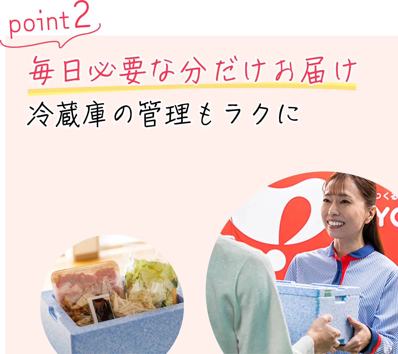 毎日必要な分だけお届け 冷蔵庫の管理もラクに