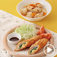 2種のチーズとアスパラの肉巻きフライ
