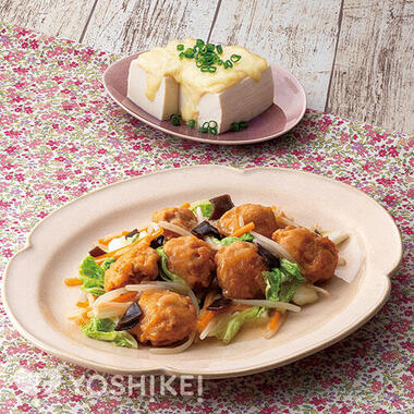 豚から揚げと野菜のとろみ炒め