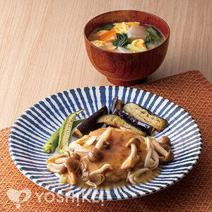 くたっとねぎソースの豆腐野菜ハンバーグ