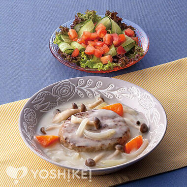 きのこのクリームシチューハンバーグ