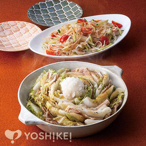 豚バラ肉と白菜のミルフィーユ蒸し～焼あごだし風味～