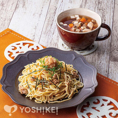 ツナとたらこのバターじょうゆパスタ