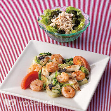 えび塩にんにく炒め