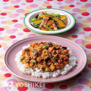 夏野菜のコロコロキーマカレー