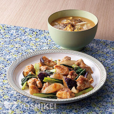 鶏肉となすの和風おろし炒め
