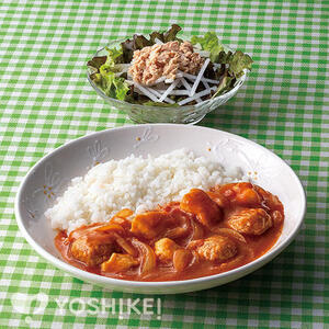 チキンとミートボールのトマトハヤシライス