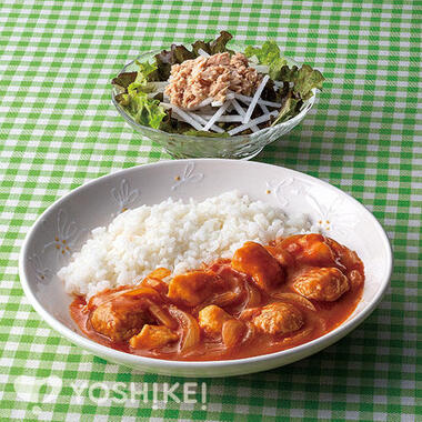 チキンとミートボールのトマトハヤシライス