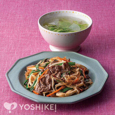 牛肉とつるつる春雨のチャプチェ