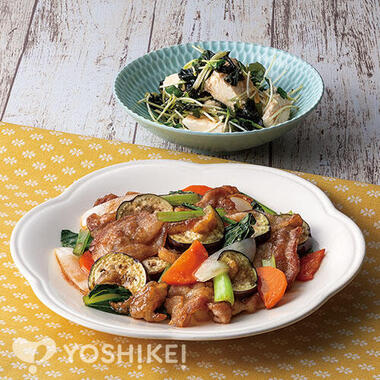 豚バラとなすの照り炒め