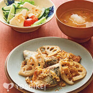 さばとれんこんの香味じょうゆ