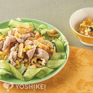 豚しゃぶのゆずこしょうオリーブだれ