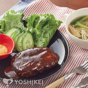 レンジデミソースハンバーグ～チーズソース添え～