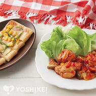 鶏肉とイタリアン野菜のトマトバジルソース