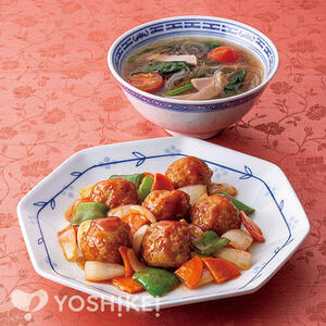 黒豚入り肉だんごの甘酢炒め