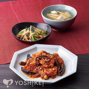 鶏肉と茄子のチリソース