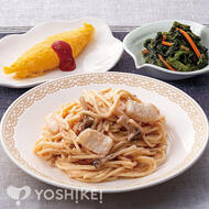 いかとしめじの明太子パスタ