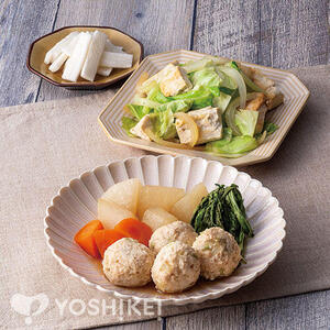 春菊と鶏団子の旨だししょうゆ煮