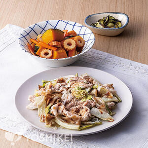 豚しゃぶ肉と野菜のフライパン蒸し