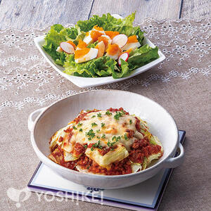 ミートソースとキャベツのヘルシーラザニア