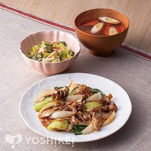 豚肉と舞茸の生姜塩麹炒め