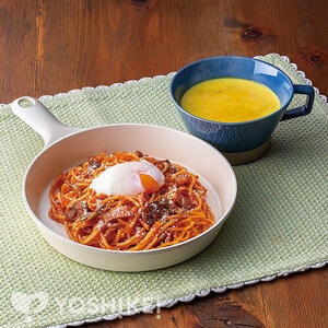 なつかしの味スパゲティナポリタン～温玉のせ～