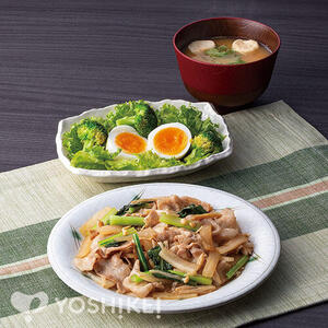 豚バラと野菜のゆずこしょう炒め