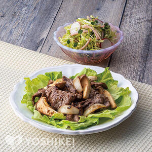 牛肉とエリンギの焦がし葱風味