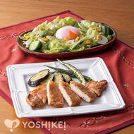 麦とハーブの三元豚ロースステーキ