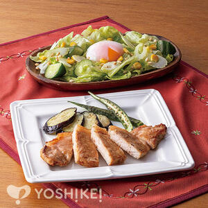 麦とハーブの三元豚ロースステーキ