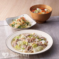 豚しゃぶ肉の塩だれ蒸し